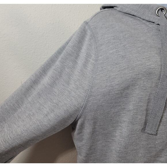 Cato Gray Heathered Snap Closure Pockets Hoodie XL Lightweight Soft Stretch - Picture 6 of 6